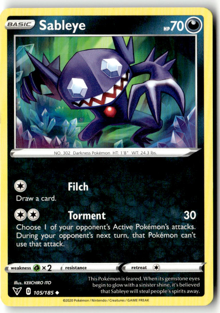 Front of Sableye 105/185 from Vivid Voltage
