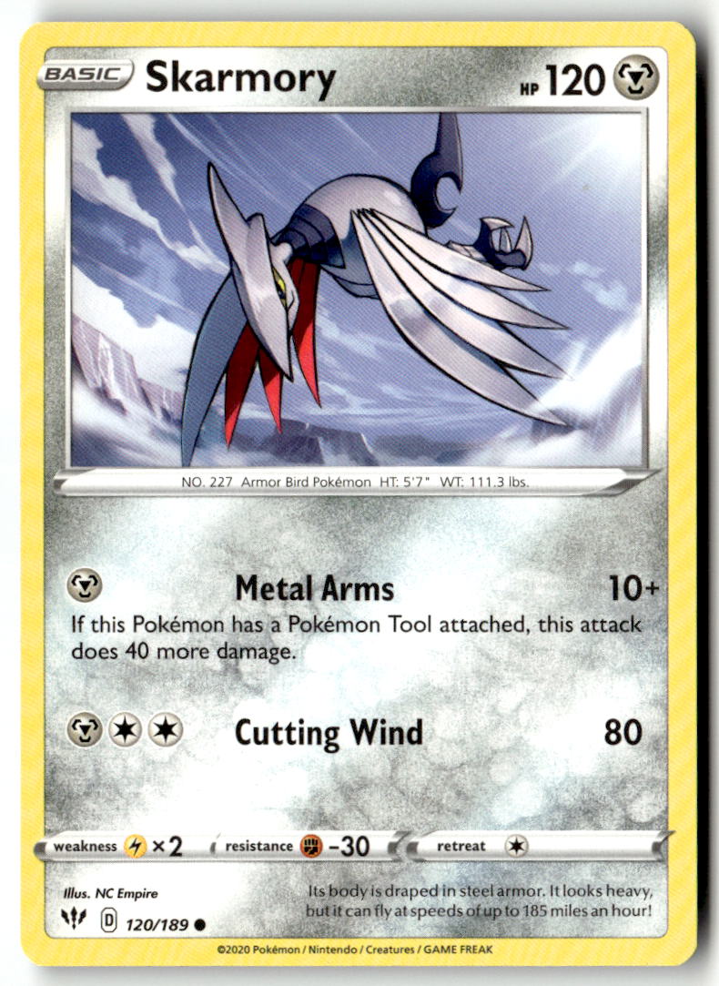 Front of Skarmory 120/189 from Darkness Ablaze