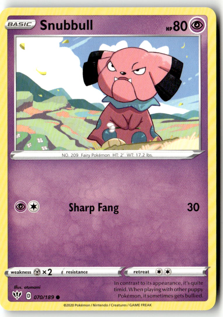 Front of Snubbull 070/189 from Darkness Ablaze