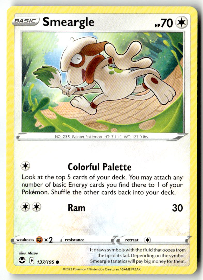 Front of Smeargle 137/195 from Silver Tempest
