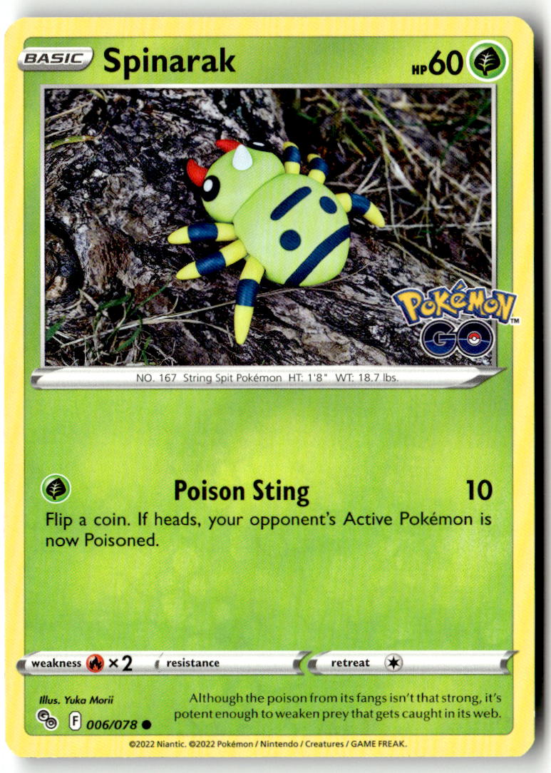 Front of Spinarak 006/078 from Pokemon GO