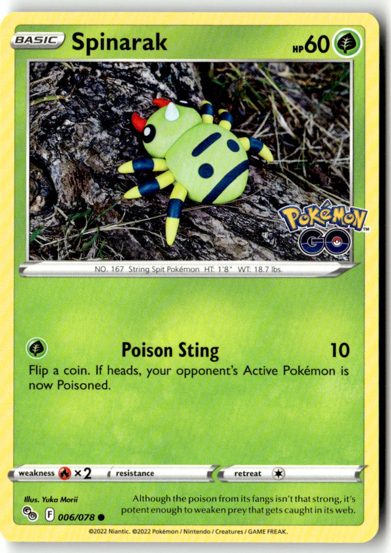 Front of Spinarak 006/078 from Pokemon GO