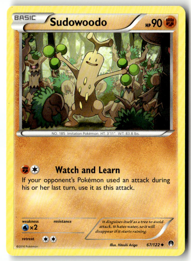 Front of Sudowoodo 67/122 from XY - BREAKpoint