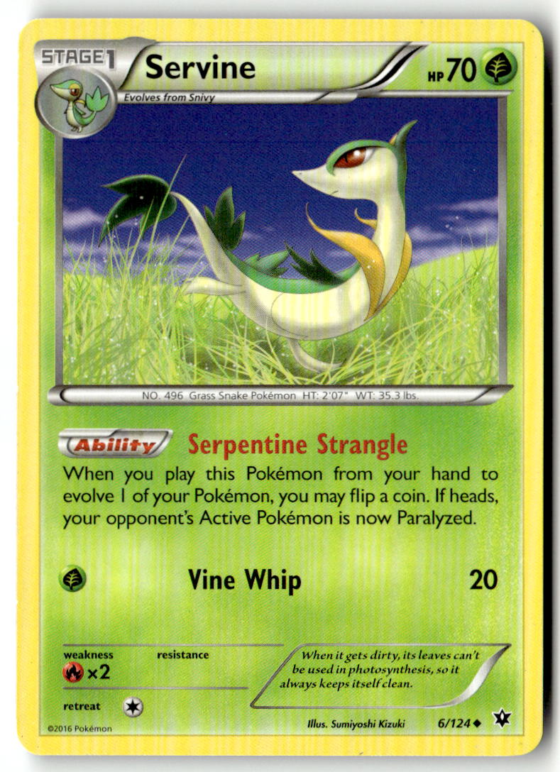 Front of Servine 6/124 from XY - Fates Collide