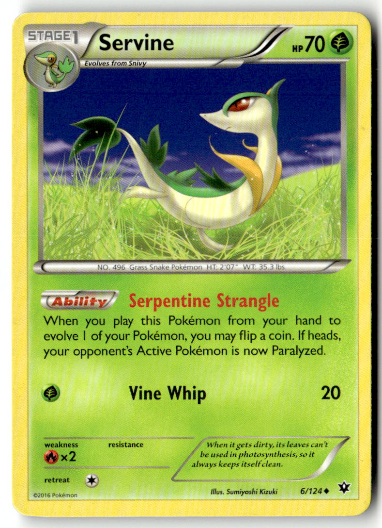 Front of Servine 6/124 from XY - Fates Collide