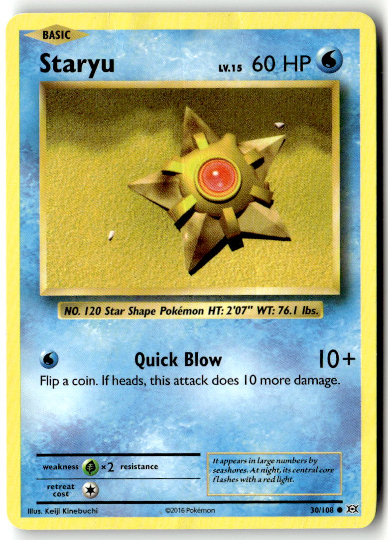 Front of Staryu 30/108 from XY - Evolutions