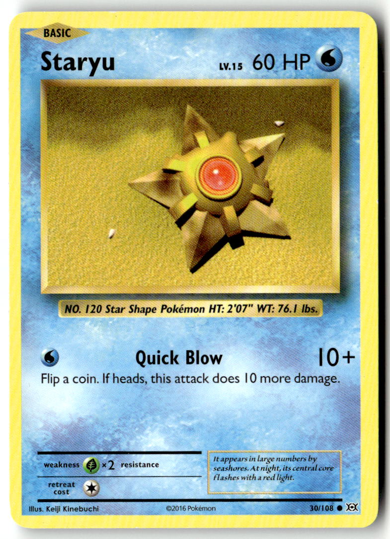 Front of Staryu 30/108 from XY - Evolutions
