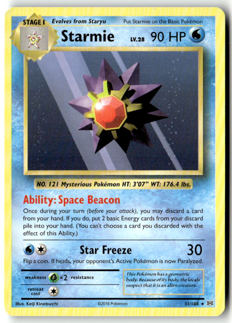 Front of Starmie 31/108 from XY - Evolutions