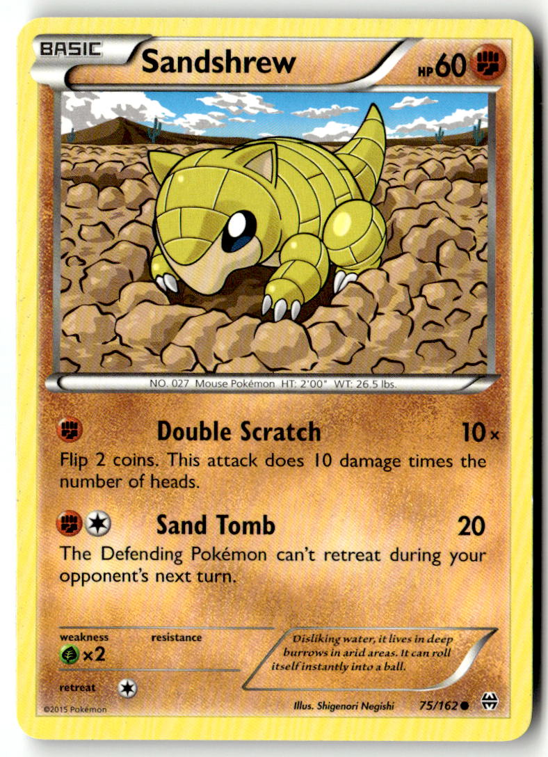 Front of Sandshrew 75/162 from XY - BREAKthrough