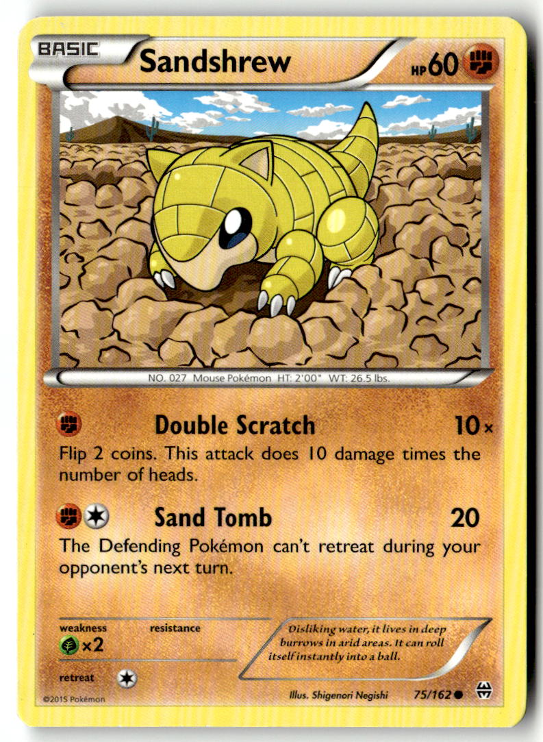 Front of Sandshrew 75/162 from XY - BREAKthrough