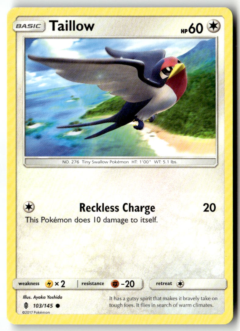 Front of Taillow 103/145 from SM - Guardians Rising