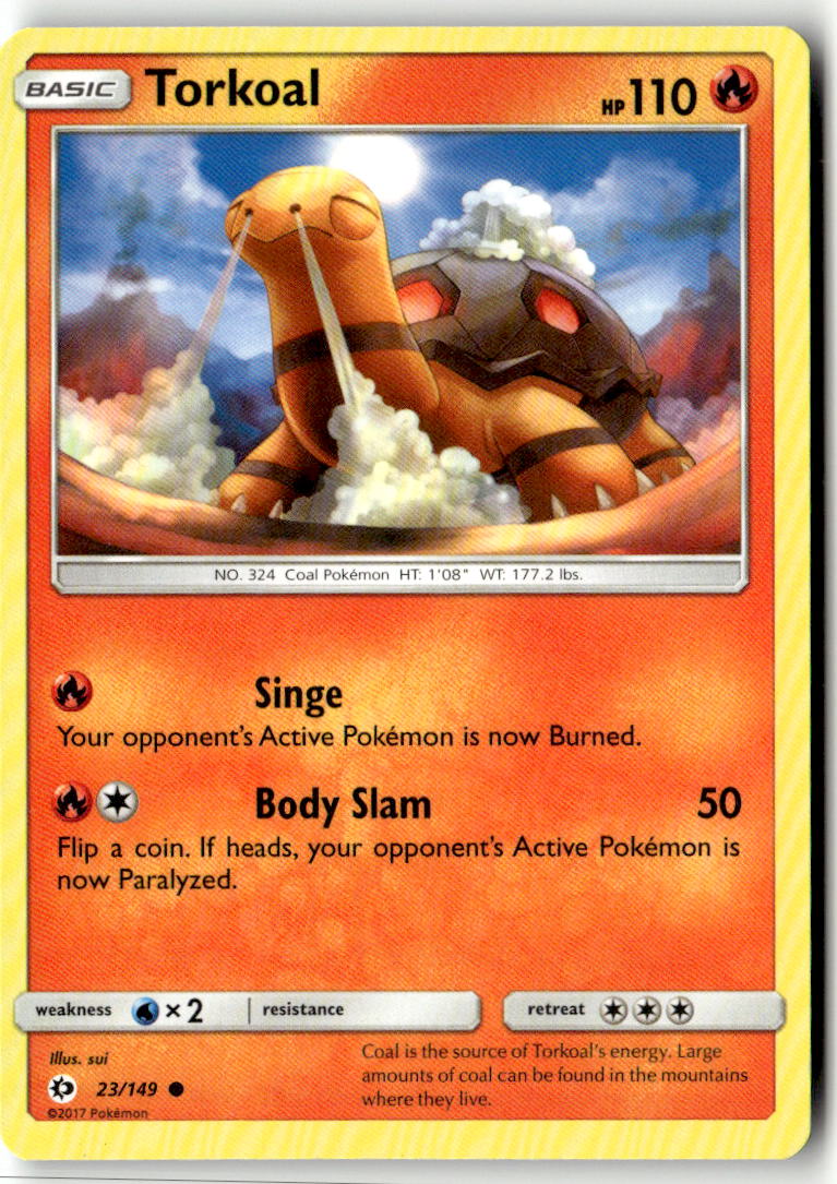 Front of Torkoal 23/149 from SM Base Set