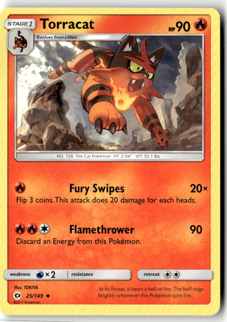 Front of Torracat 25/149 from SM Base Set