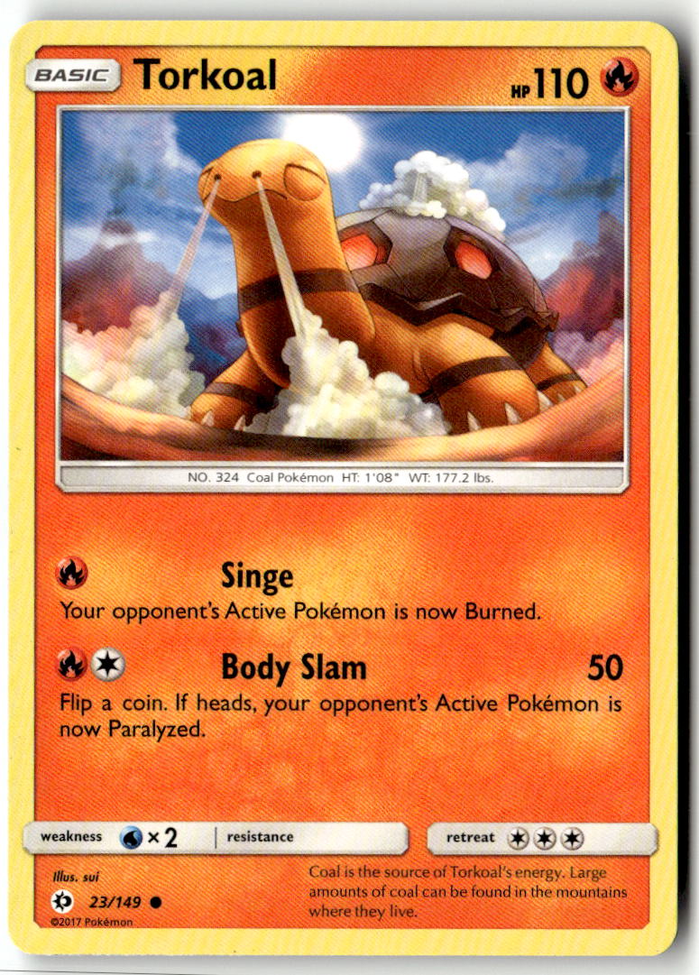 Front of Torkoal 23/149 from SM Base Set