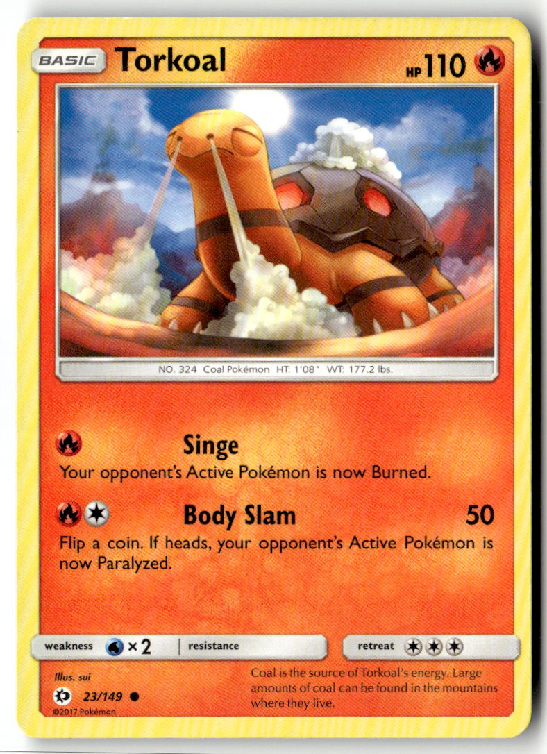Front of Torkoal 23/149 from SM Base Set