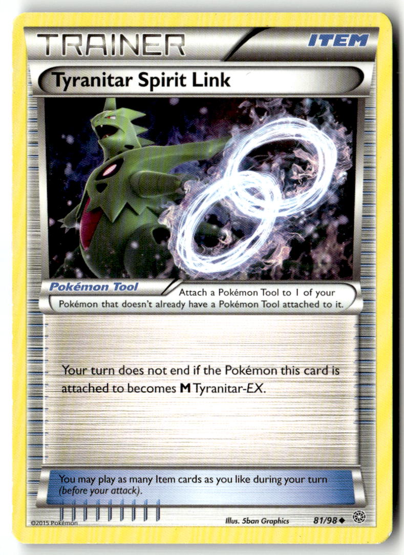 Front of Tyranitar Spirit Link 81/98 from XY - Ancient Origins
