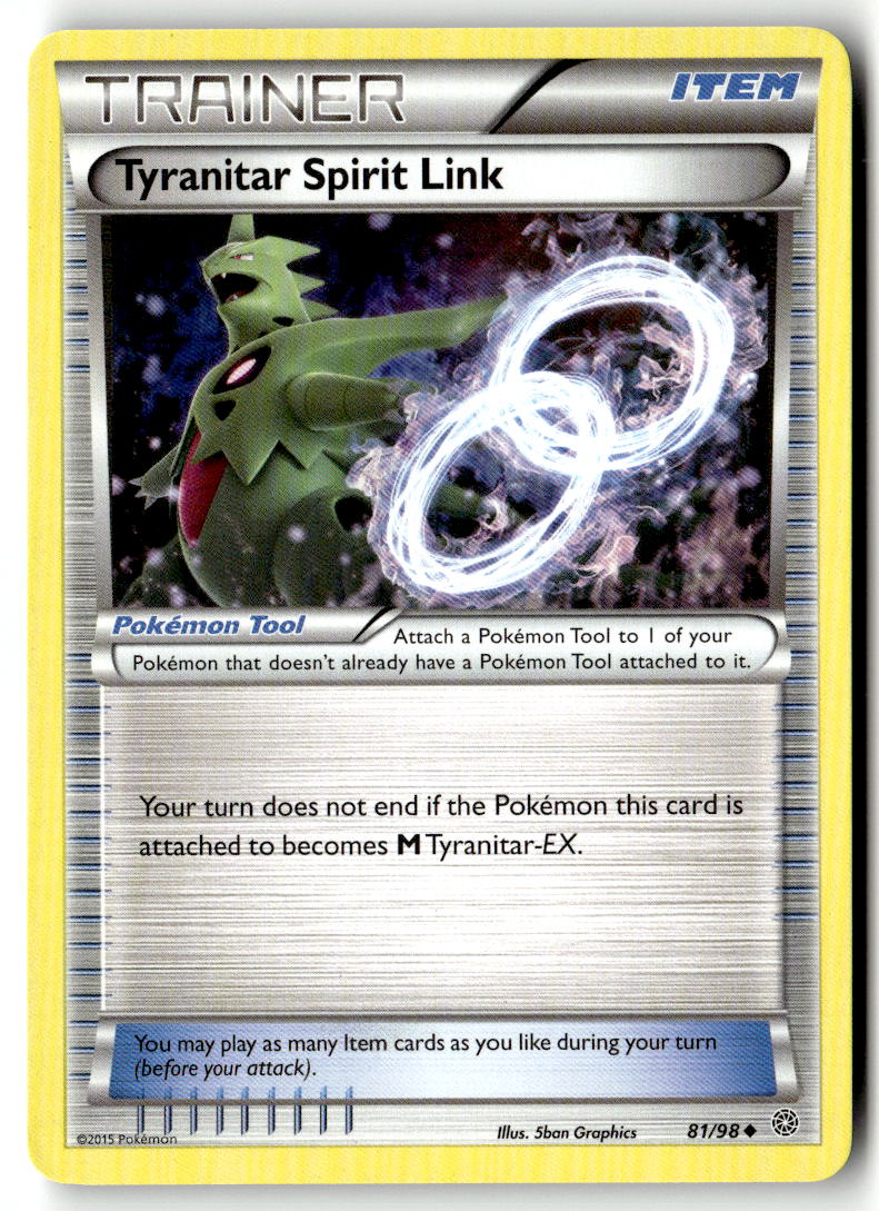 Front of Tyranitar Spirit Link 81/98 from XY - Ancient Origins