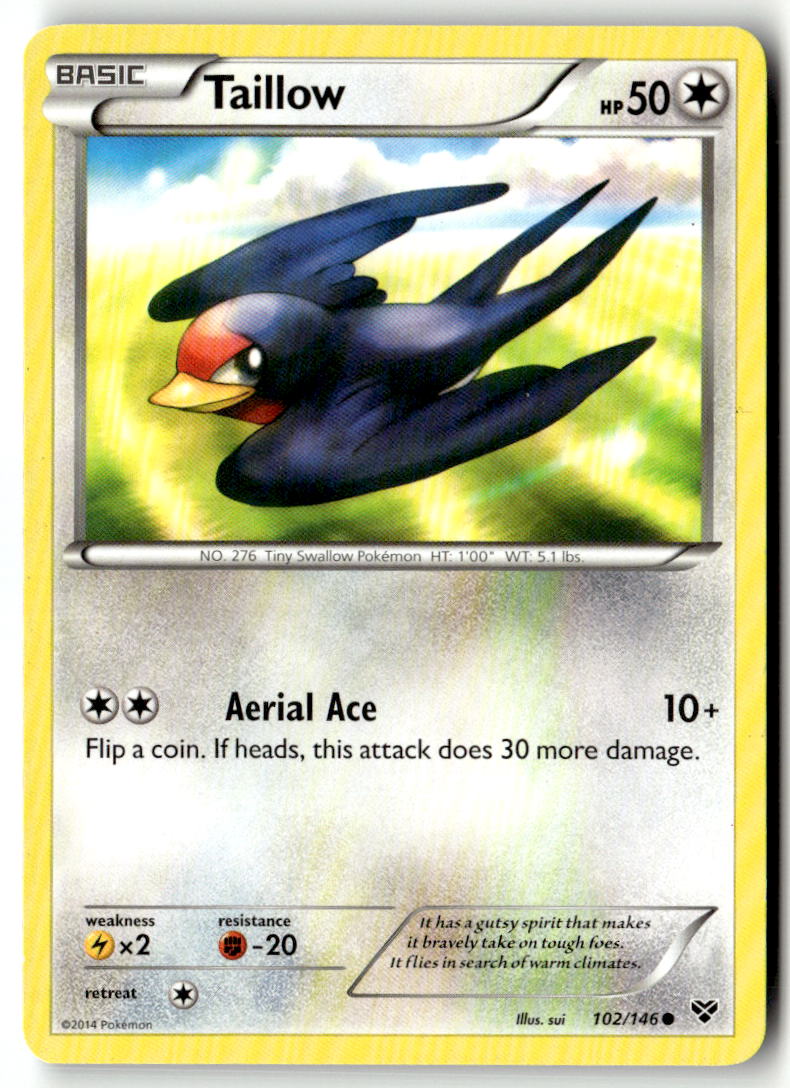 Front of Taillow 102/146 from XY Base Set