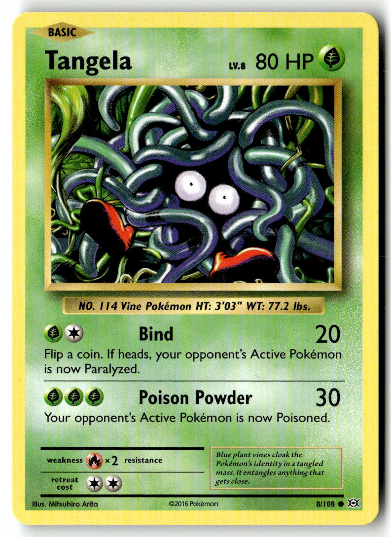 Front of Tangela 8/108 from XY - Evolutions