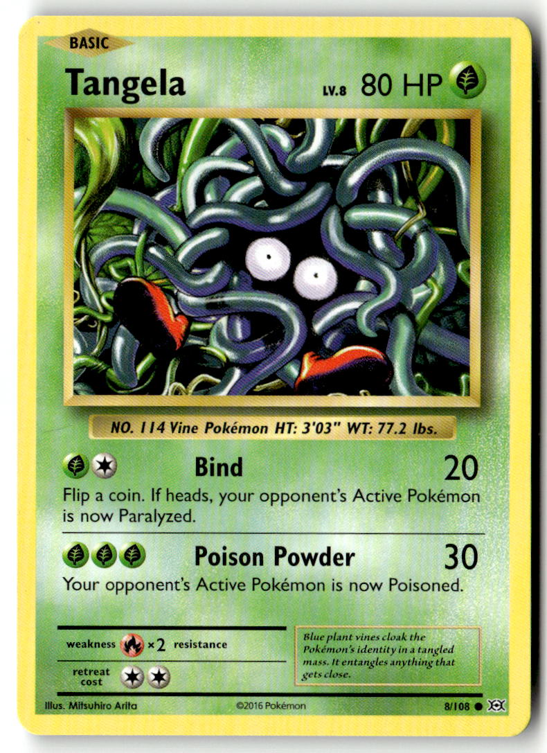 Front of Tangela 8/108 from XY - Evolutions