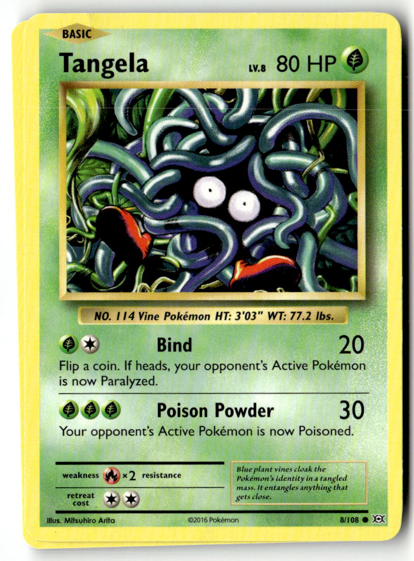 Front of Tangela 8/108 from XY - Evolutions