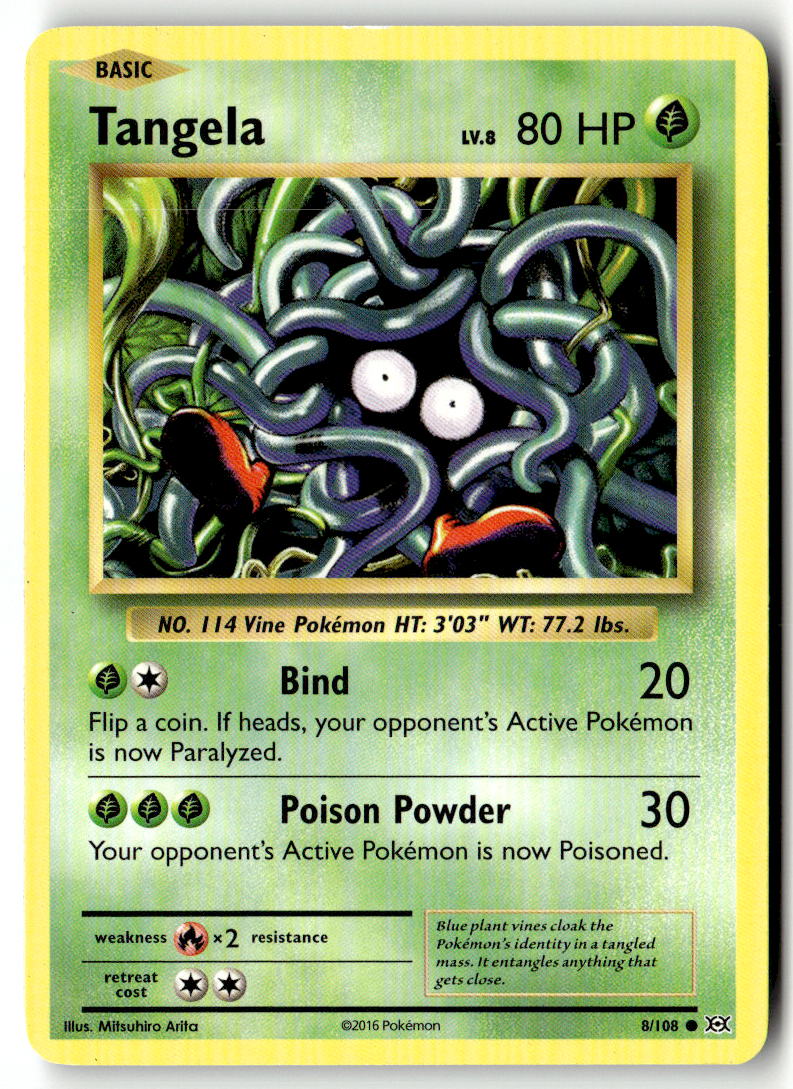Front of Tangela 8/108 from XY - Evolutions