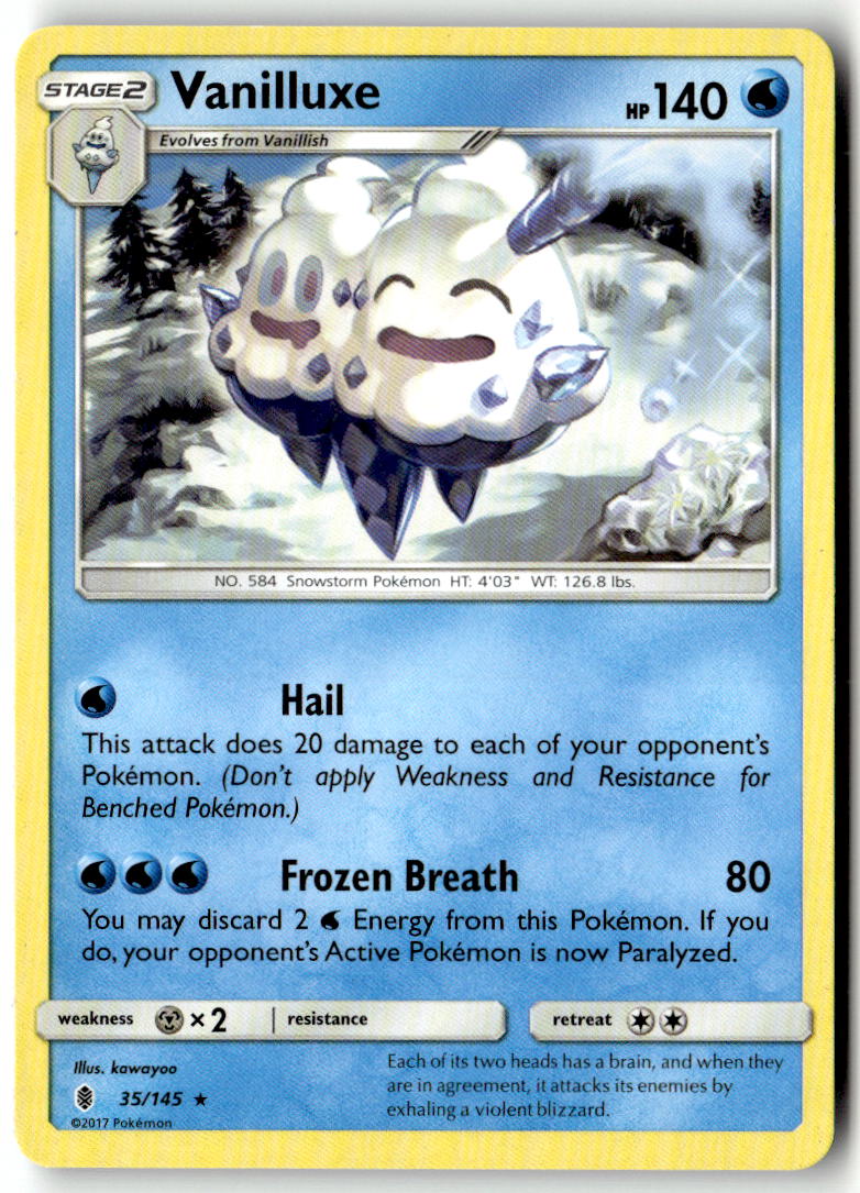 Front of Vanilluxe 35/145 from SM - Guardians Rising