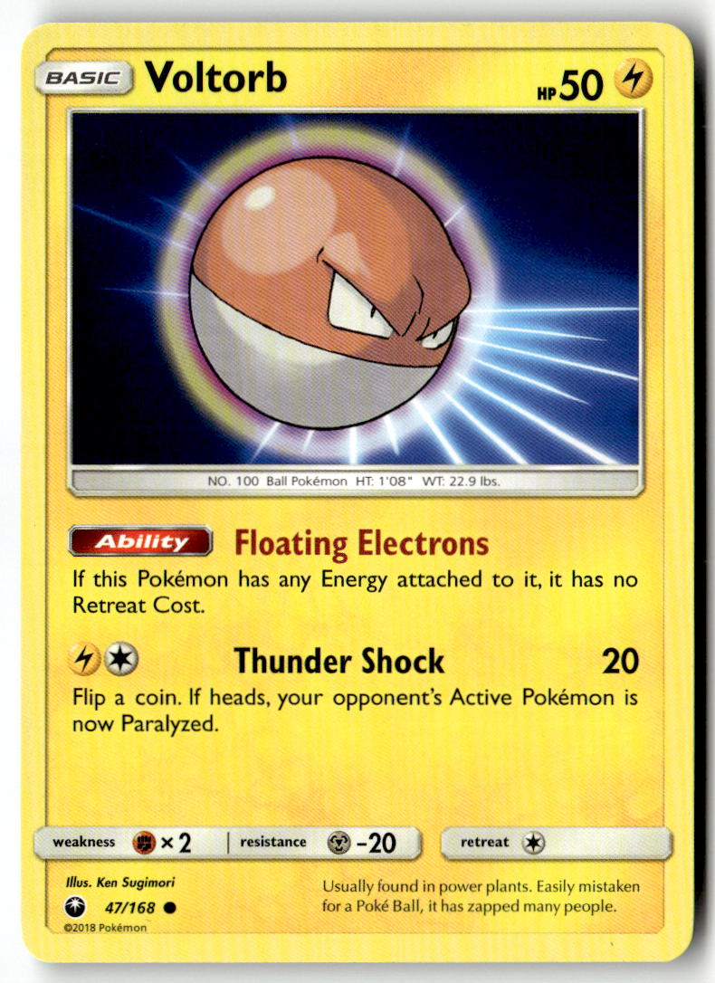 Front of Voltorb 47/168 from SM - Celestial Storm