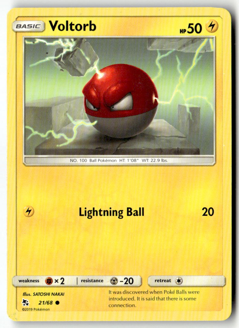 Front of Voltorb 21/68 from Hidden Fates
