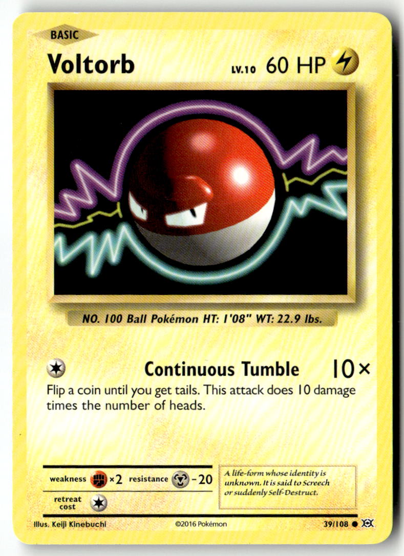 Front of Voltorb 39/108 from XY - Evolutions