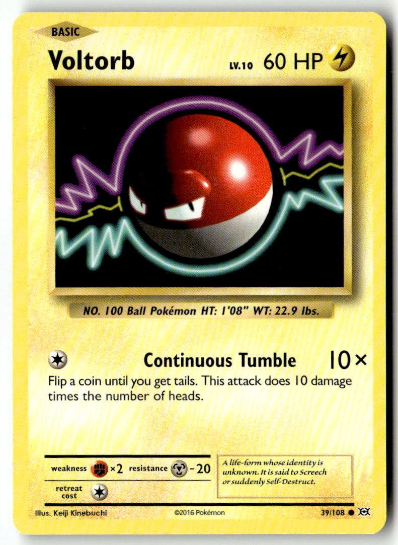 Front of Voltorb 39/108 from XY - Evolutions