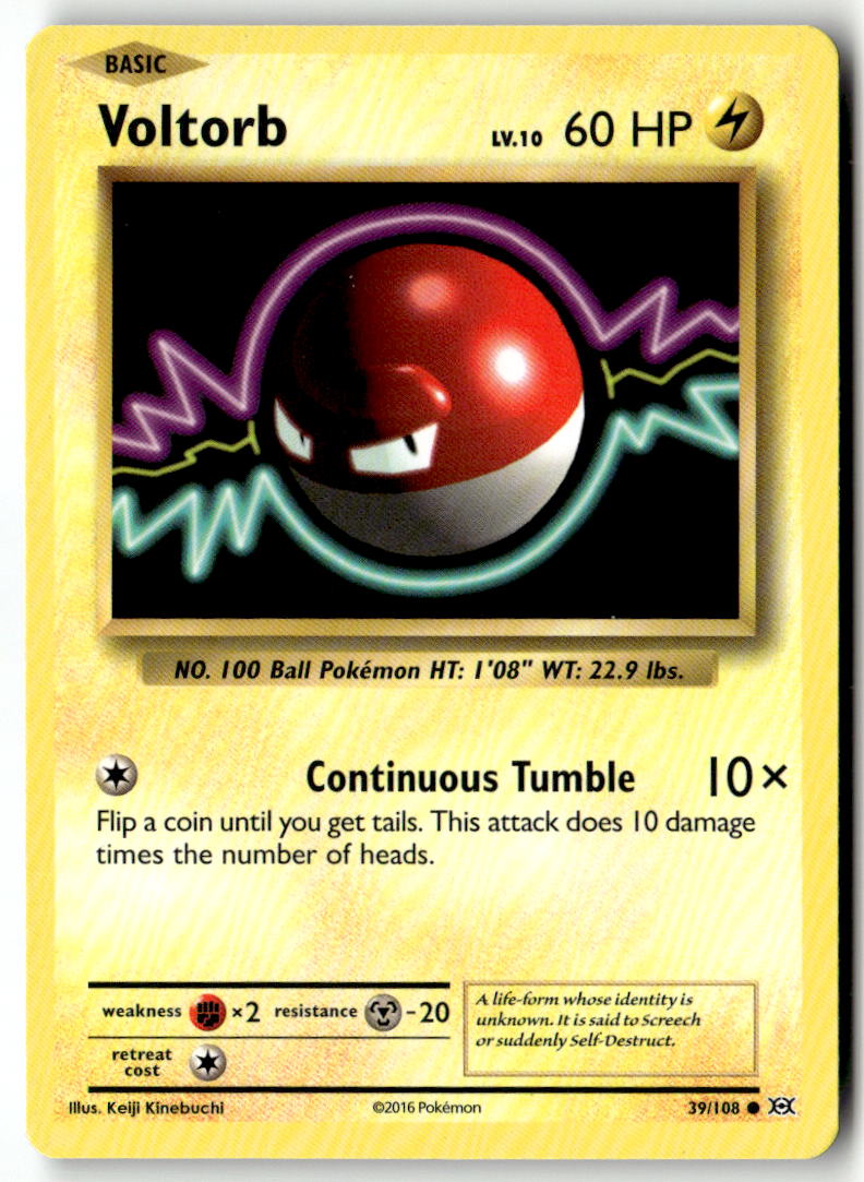 Front of Voltorb 39/108 from XY - Evolutions