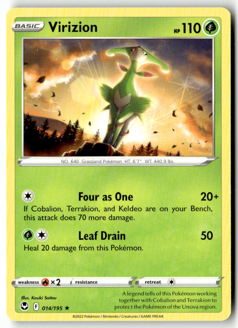 Front of Virizion 014/195 from Silver Tempest