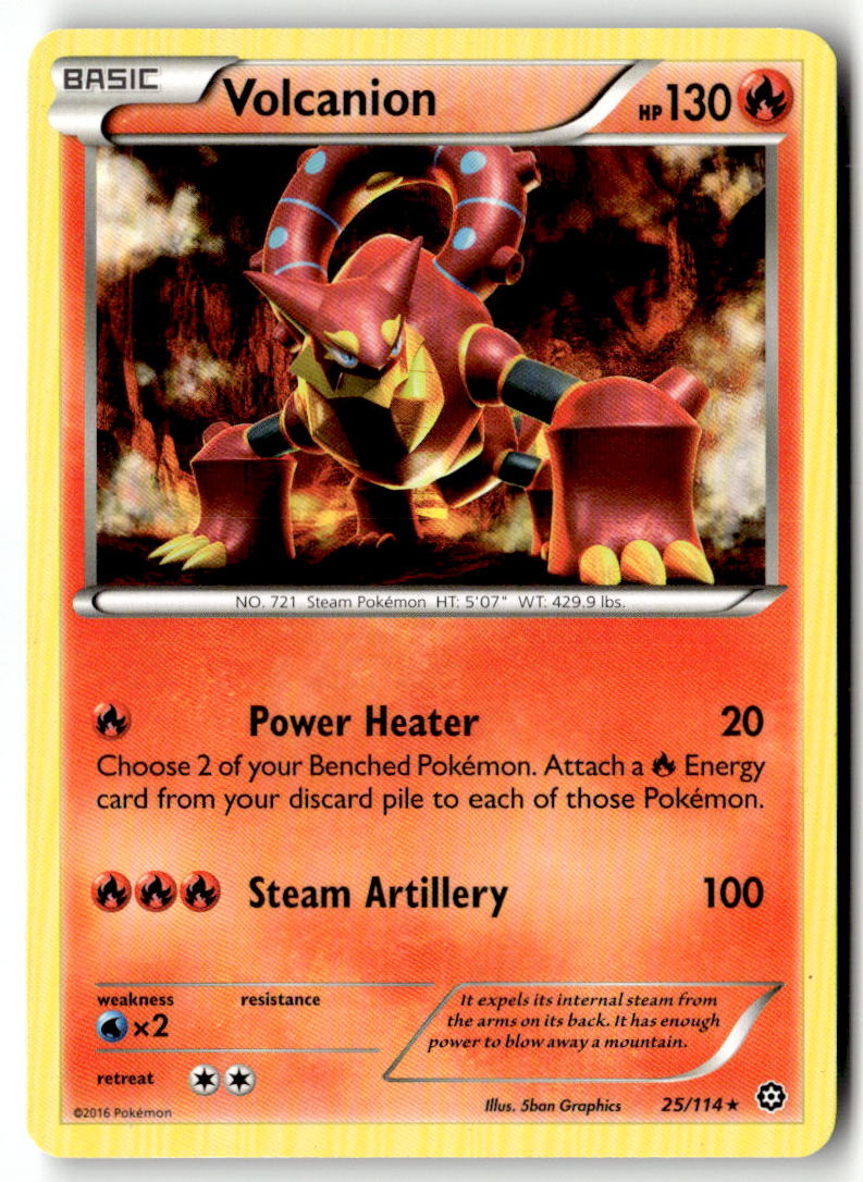 Front of Volcanion 25/114 from XY - Steam Siege