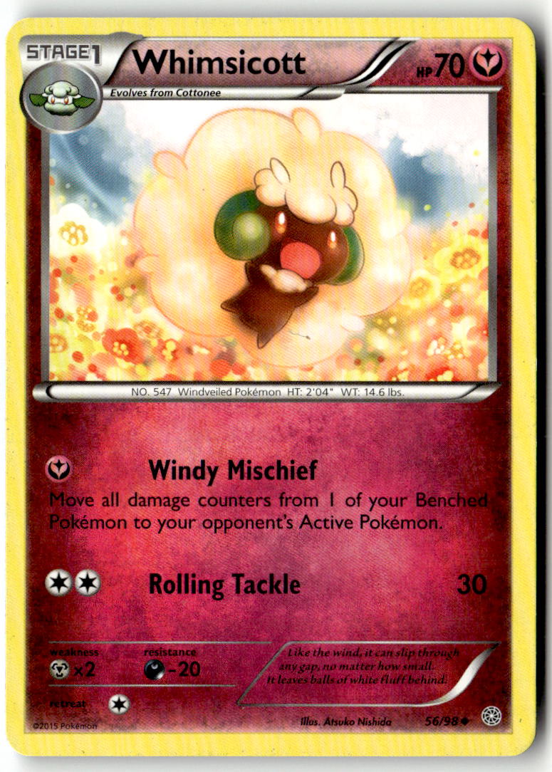Front of Whimsicott 56/98 from XY - Ancient Origins