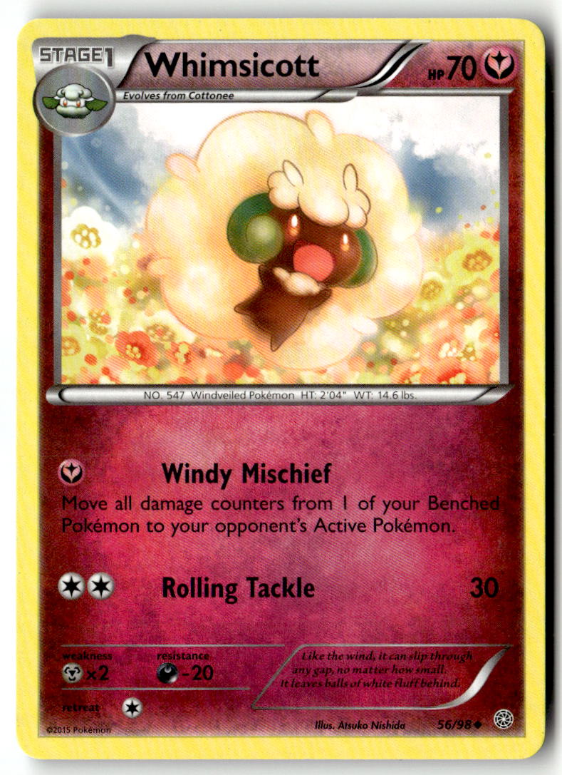 Front of Whimsicott 56/98 from XY - Ancient Origins