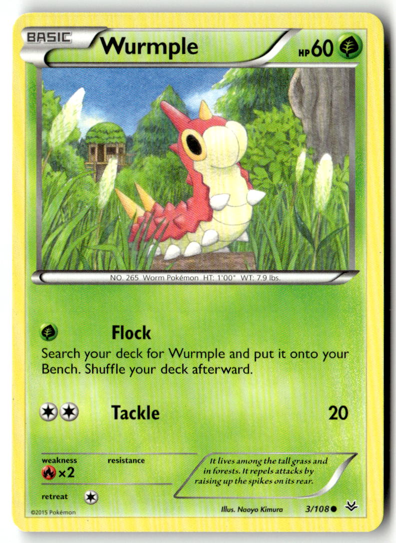 Front of Wurmple 3/108 from XY - Roaring Skies