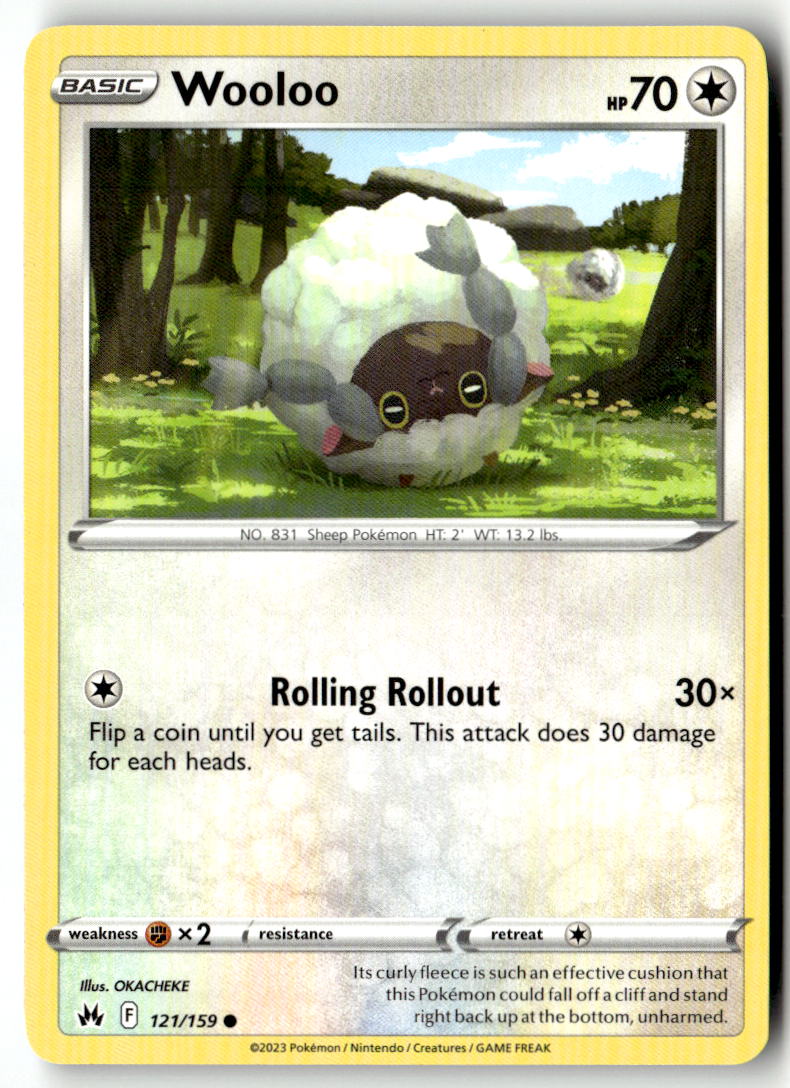 Front of Wooloo 121/159 from Crown Zenith