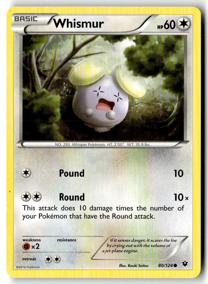 Front of Whismur 80/124 from XY - Fates Collide
