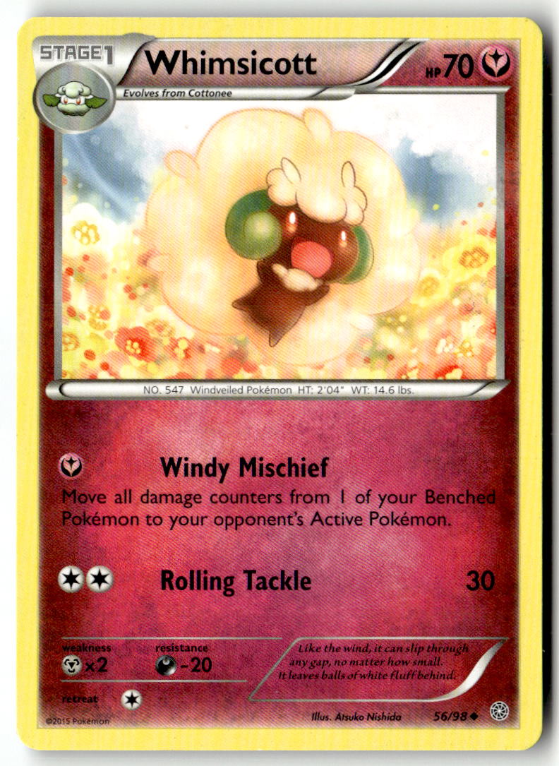 Front of Whimsicott 56/98 from XY - Ancient Origins