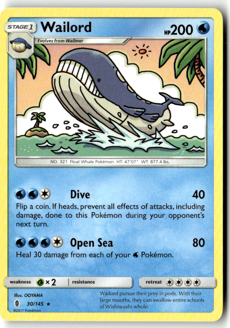 Front of Wailord 30/145 from SM - Guardians Rising