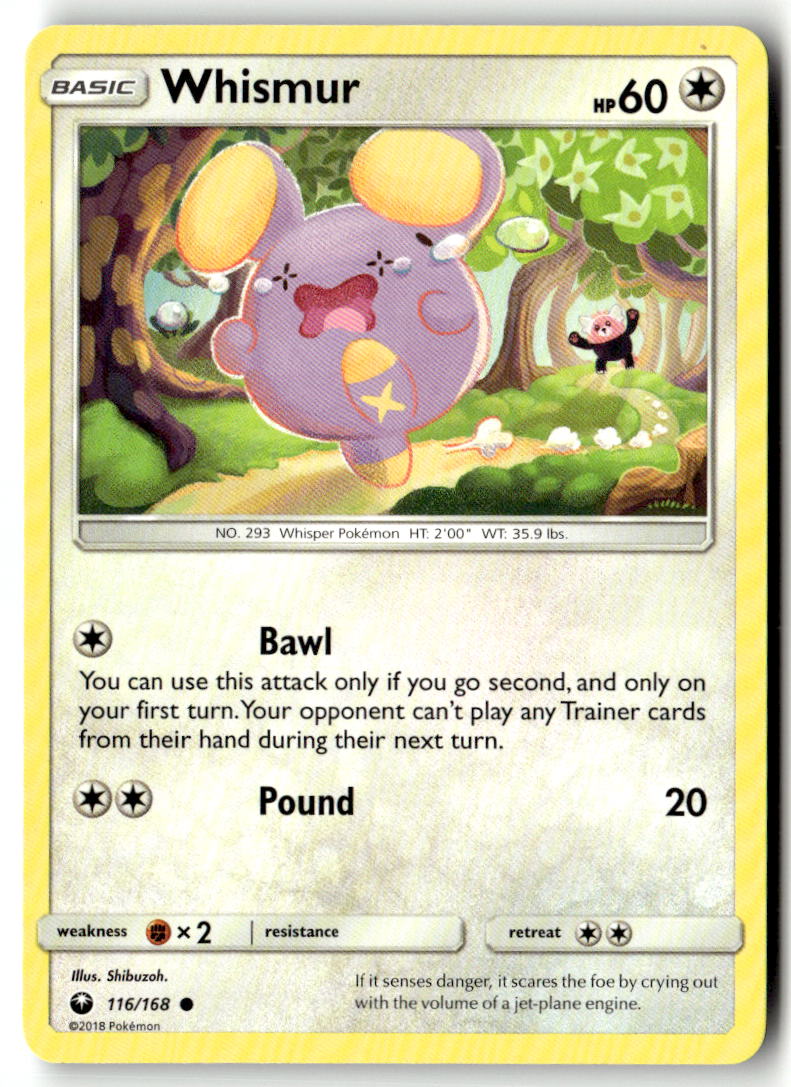 Front of Whismur (116) 116/168 from SM - Celestial Storm