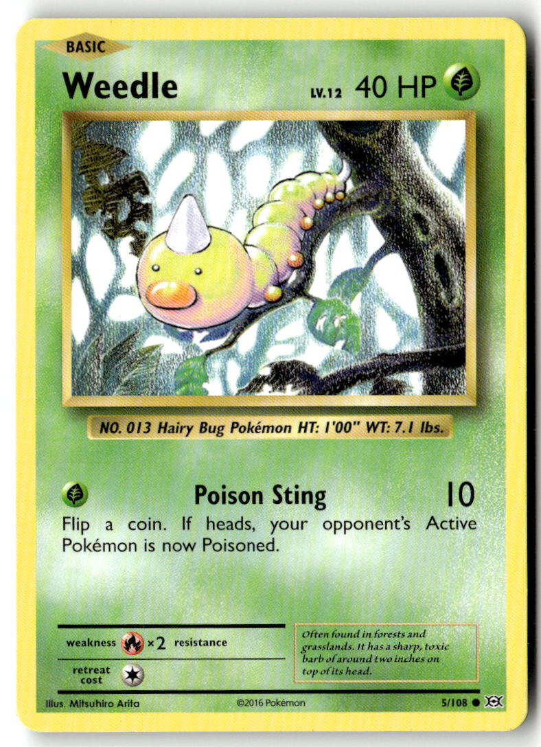 Front of Weedle 5/108 from XY - Evolutions