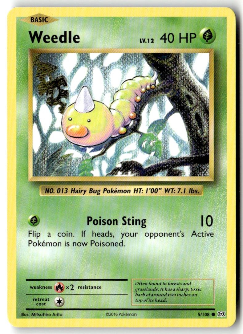 Front of Weedle 5/108 from XY - Evolutions