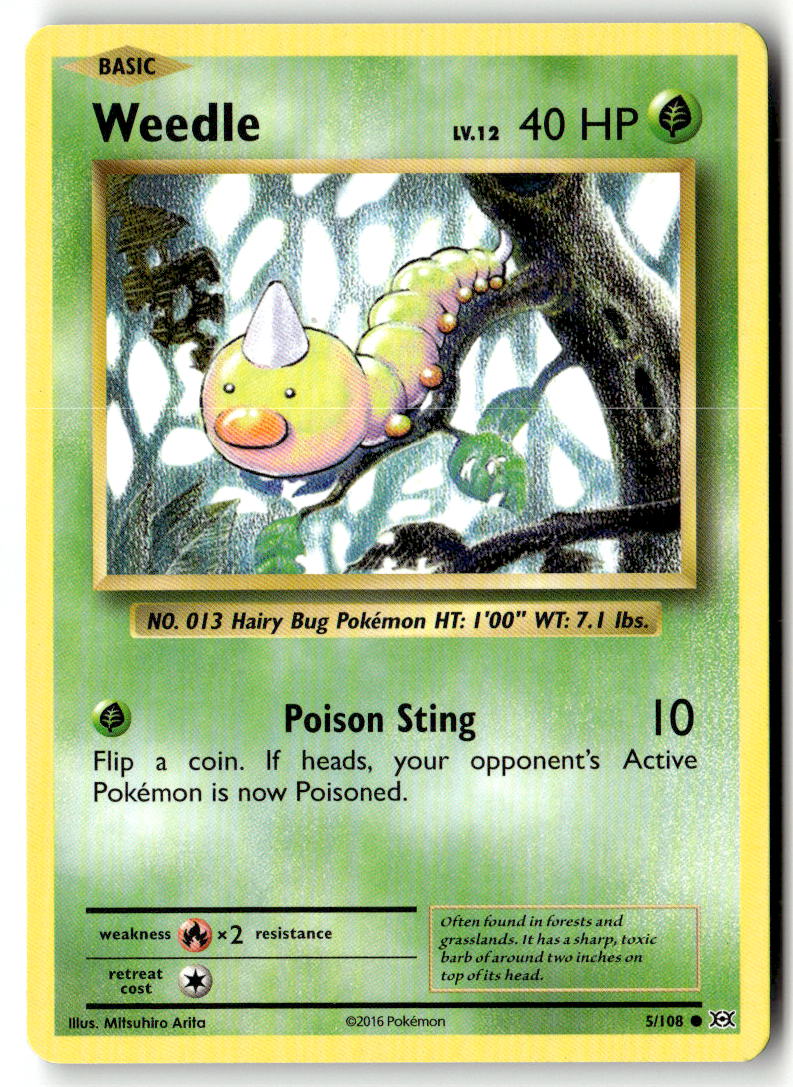 Front of Weedle 5/108 from XY - Evolutions