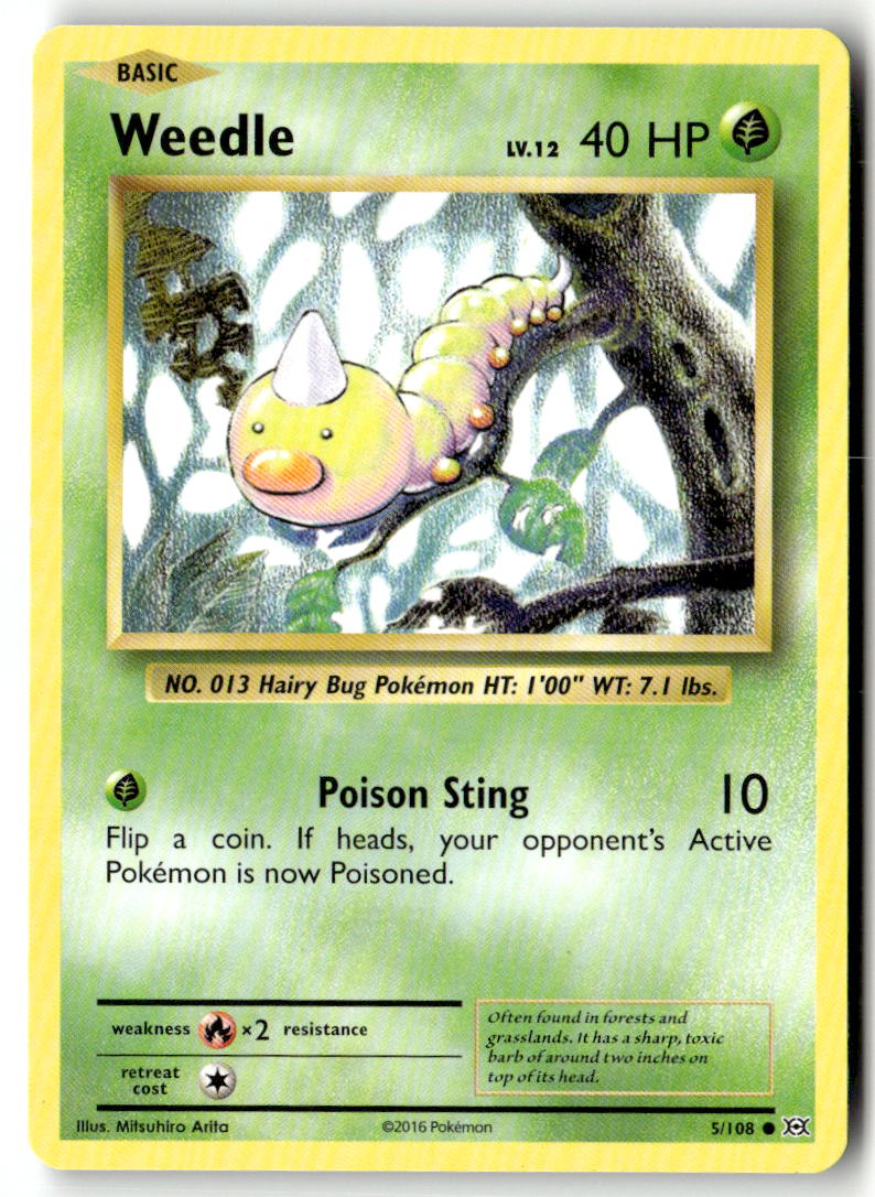 Front of Weedle 5/108 from XY - Evolutions