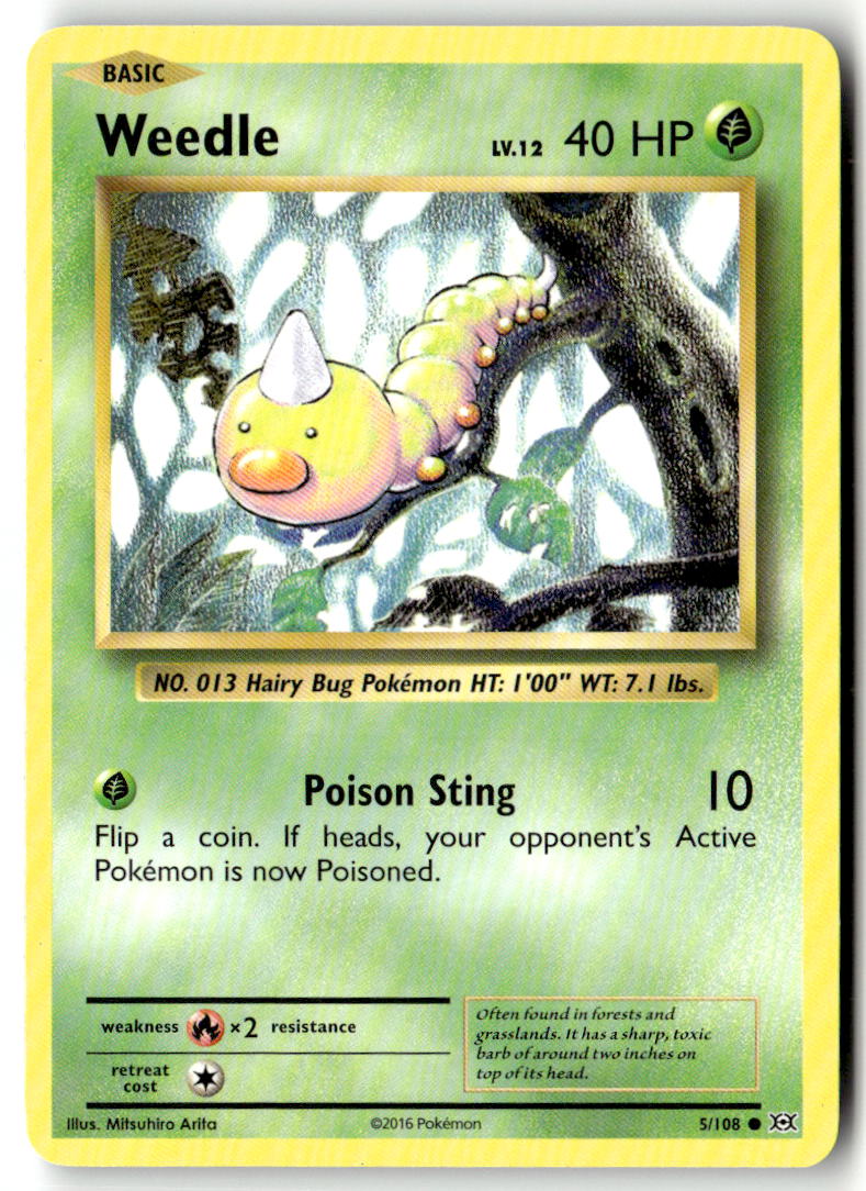 Front of Weedle 5/108 from XY - Evolutions