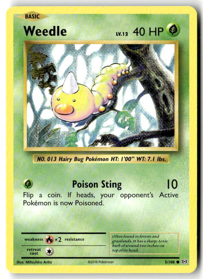 Front of Weedle 5/108 from XY - Evolutions