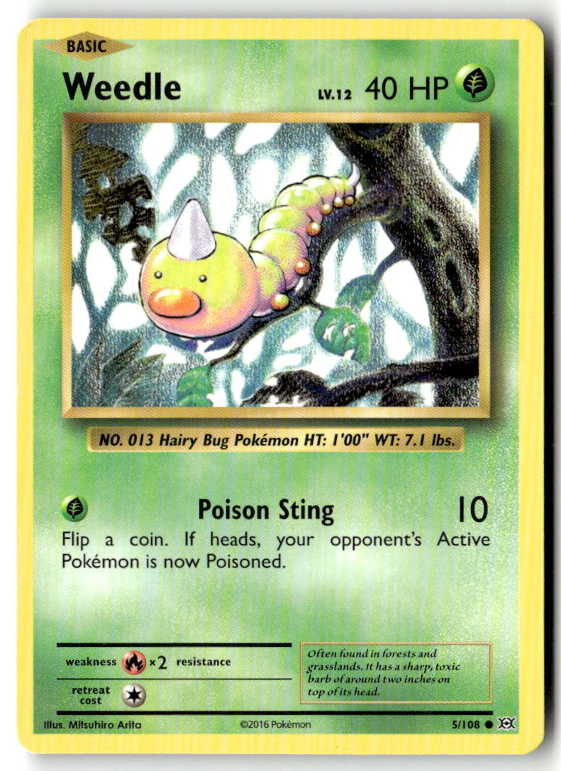Front of Weedle 5/108 from XY - Evolutions