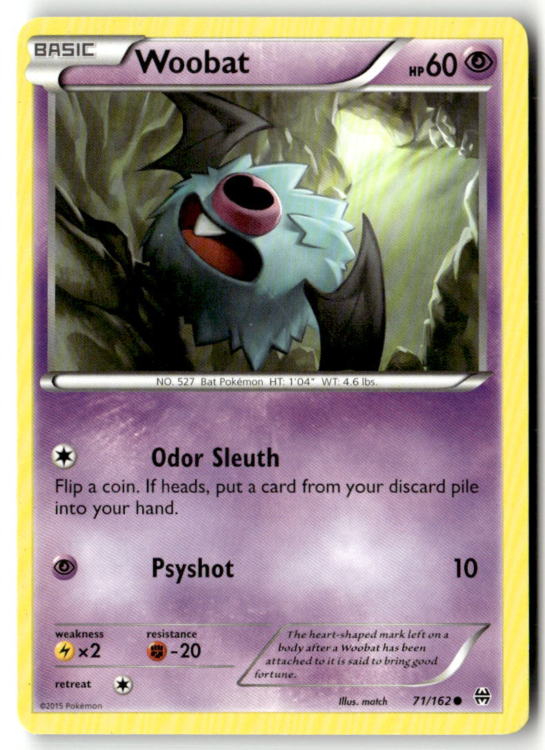 Front of Woobat 71/162 from XY - BREAKthrough